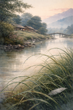 Tau am Ufer. Der Fluss trägt. Eine Spur bleibt.